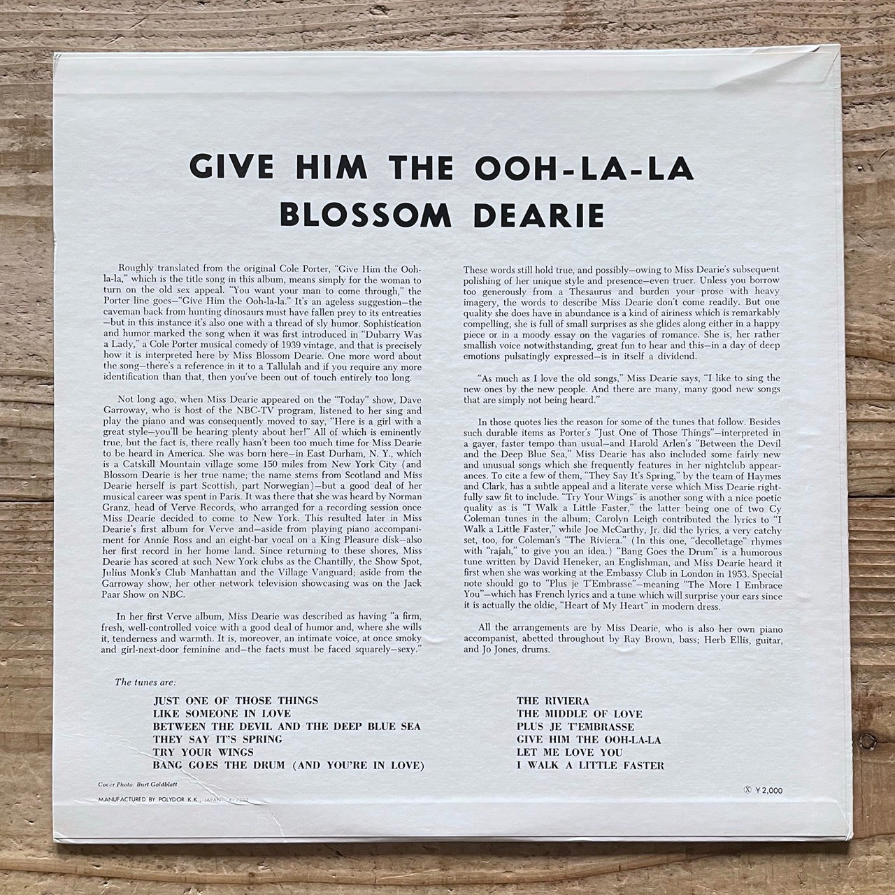 BLOSSOM DEARIE / GIVE HIM THE OOH-LA-LA - Japan Verve MONO LP MV2036