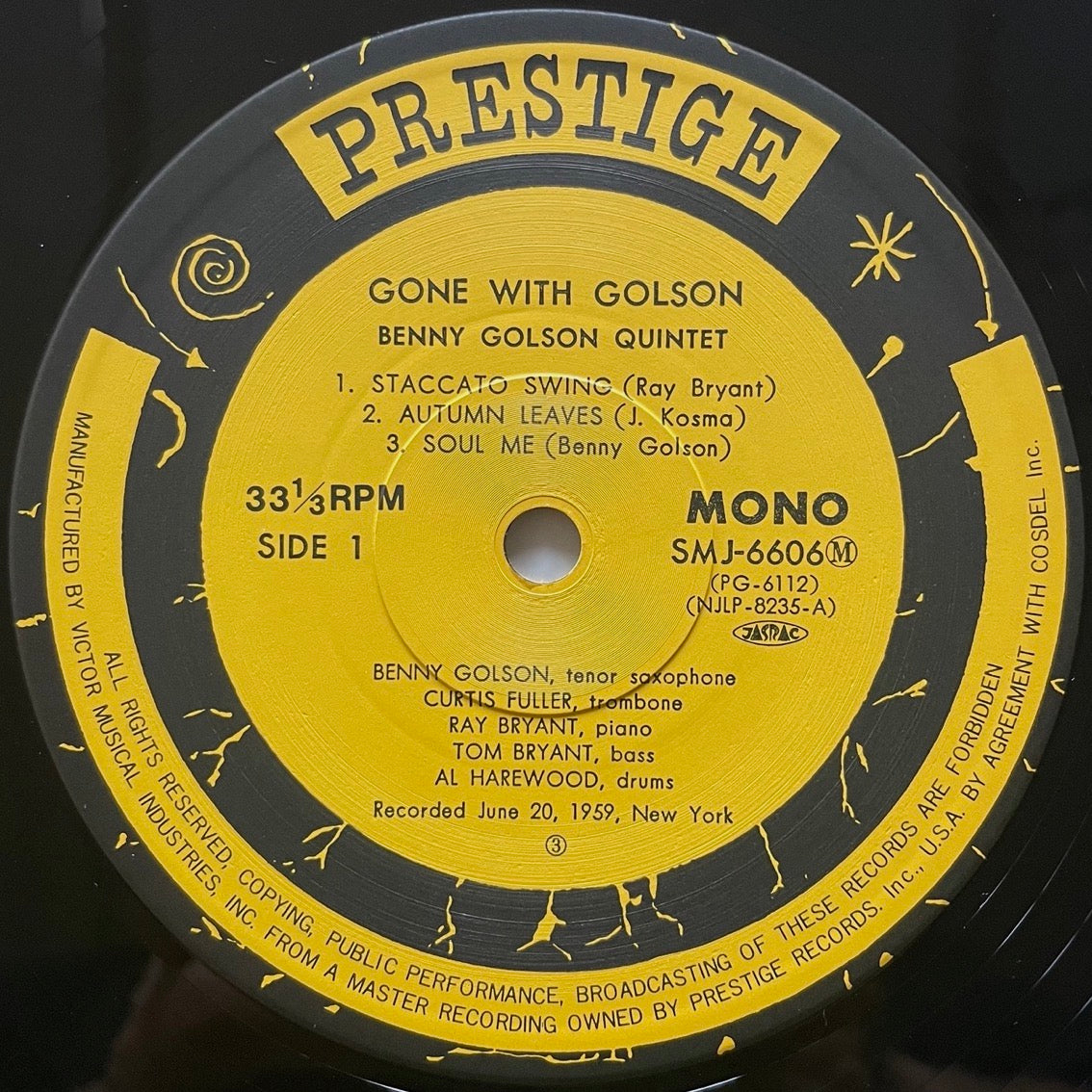 BENNY GOLSON / GONE WITH GOLSON on New Jazz - Japan MONO LP SMJ-6606 obi