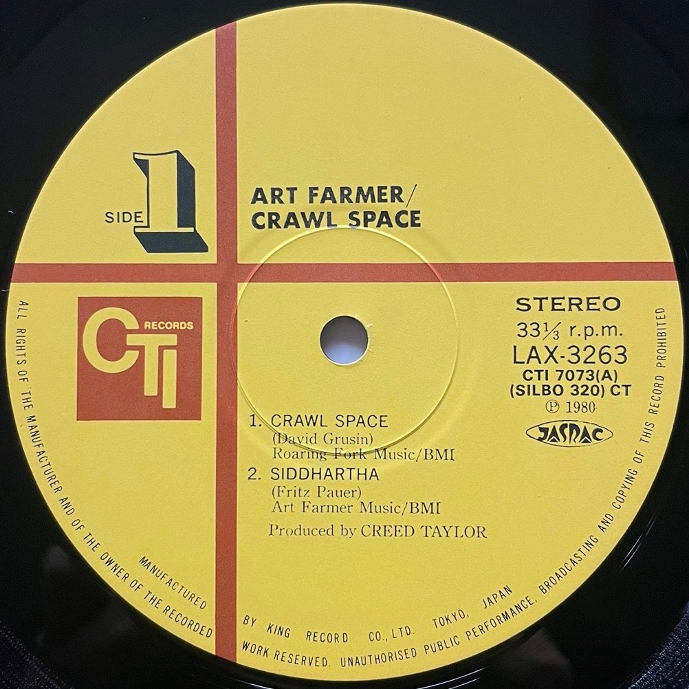 ART FARMER / CRAWL SPACE on CTI - Japan LP NM Jazzfunk LAX-3263 obi