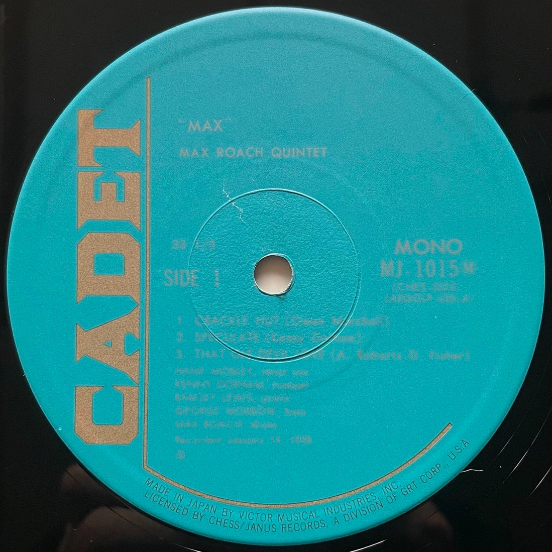 MAX ROACH QUINTET feat. HANK MOBLEY, KENNY DORHAM / MAX on Argo - Japan Cadet LP MJ-1015M