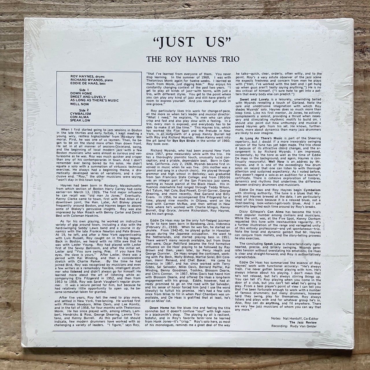 ROY HAYNES TRIO / JUST US on New Jazz - Japan LP NM WJC-8245