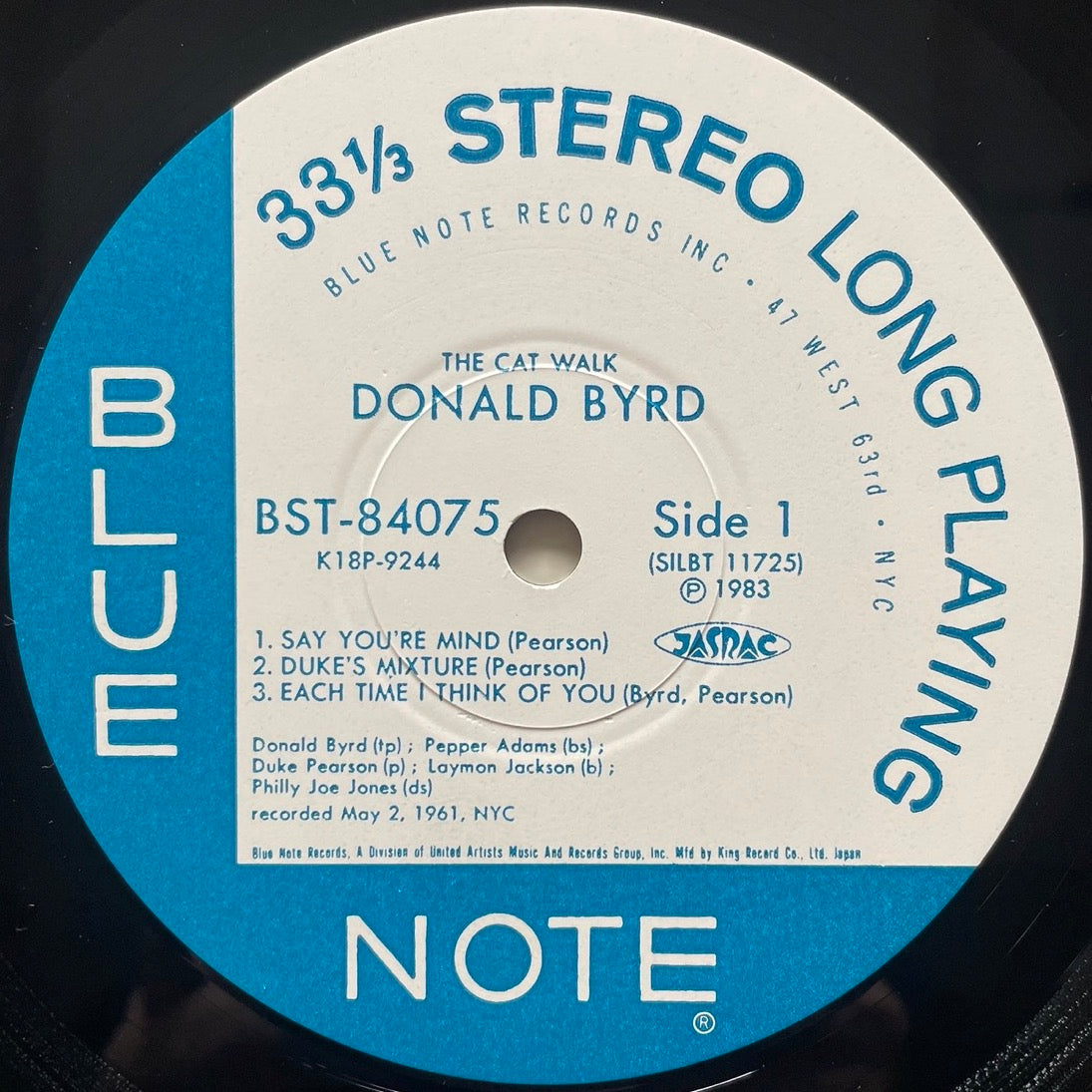 DONALD BYRD / THE CAT WALK on Blue Note - Japan King LP K18P-9244