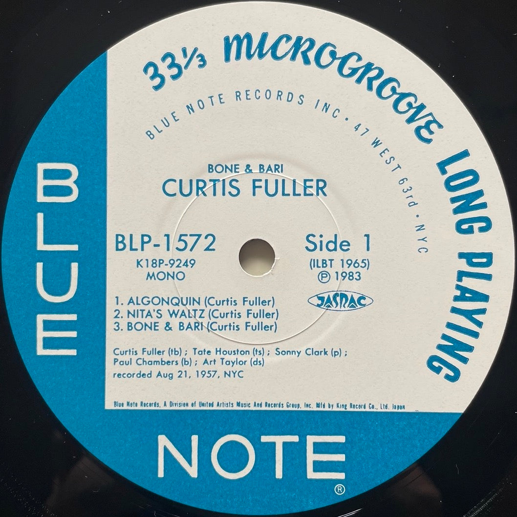 CURTIS FULLER / BONE & BARI on Blue Note - Japan King LP NM K18P-9249