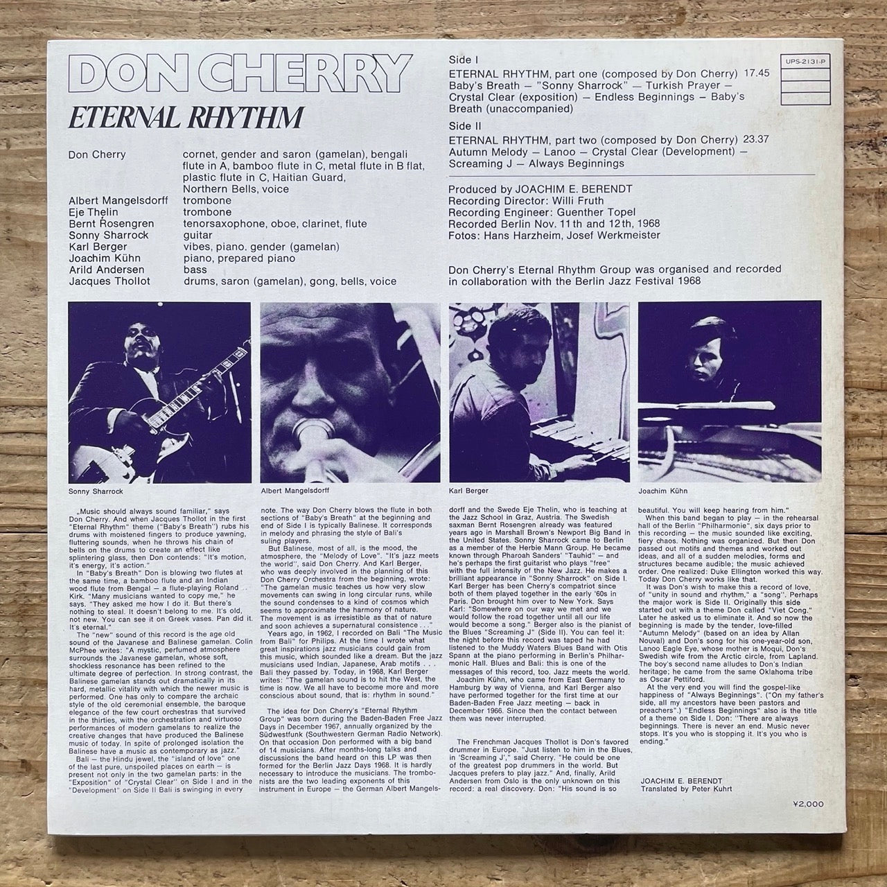 DON CHERRY / ETERNAL RHYTHM on MPS - Japan LP UPS-2131-P