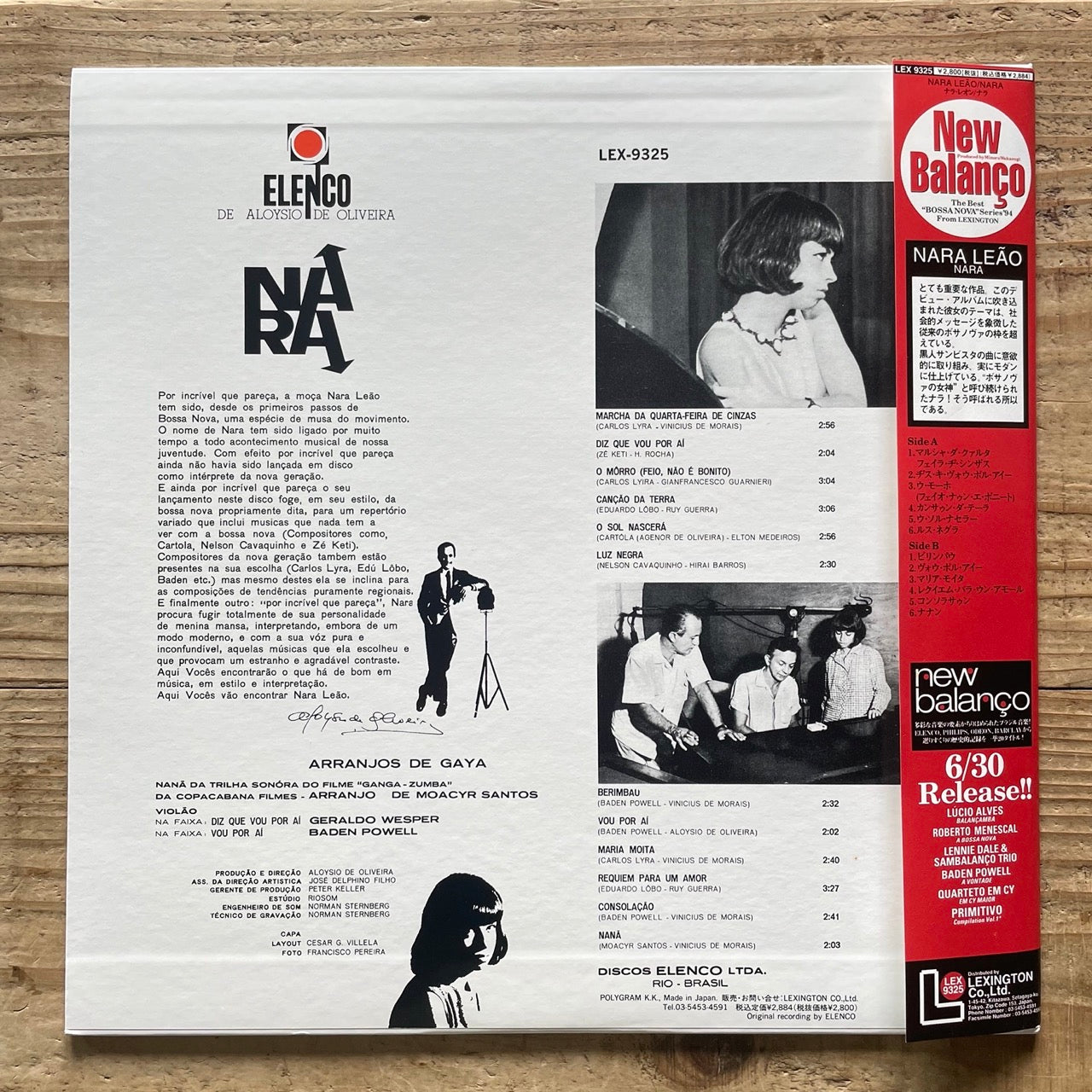 NARA LEAO / NARA on Elenco - Japan Lexington LP LEX-9325 obi