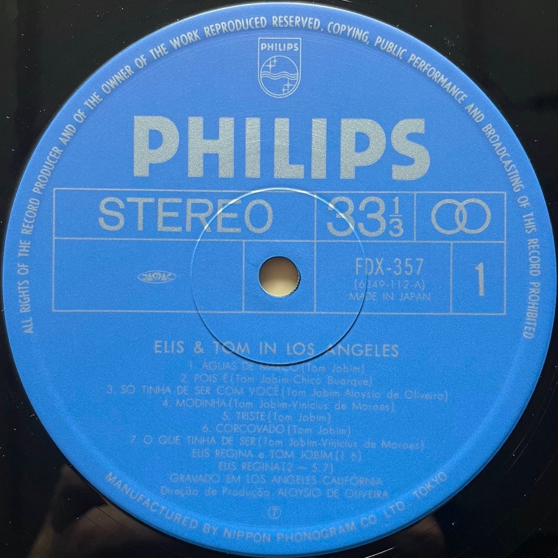 ELIS REGINA & TOM JOBIM / ELIS & TOM on Philips - Japan NM LP FDX-357 obi