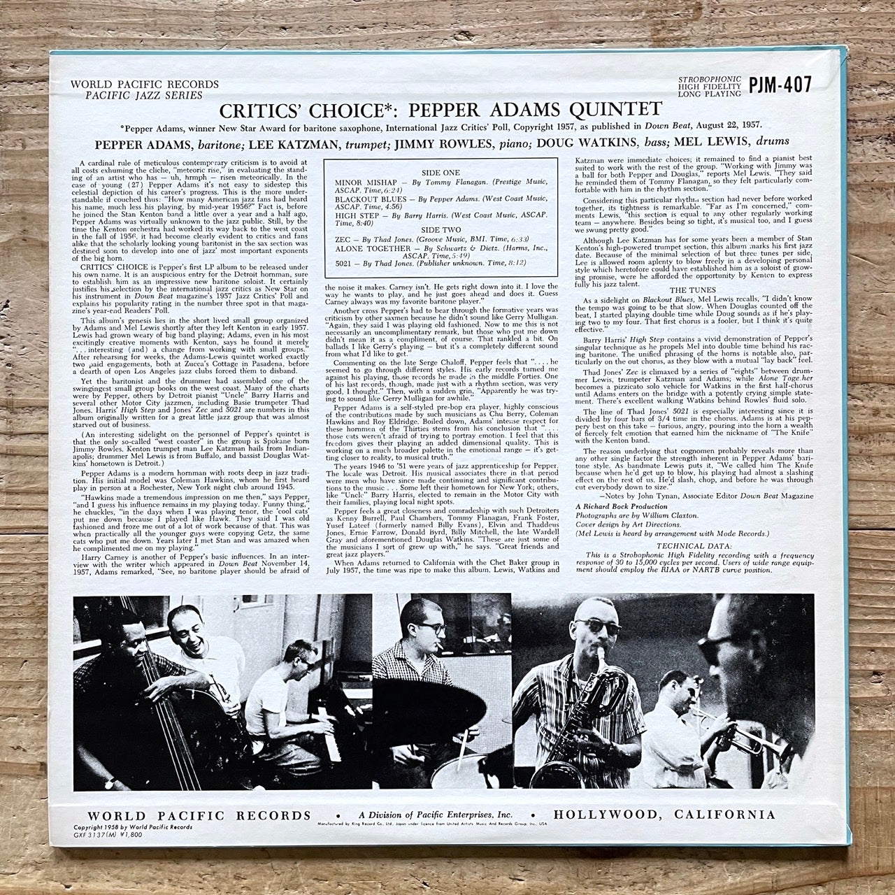 PEPPER ADAMS / CRITICS' CHOICE - Japan World Pacific MONO King LP NM GXF-3137