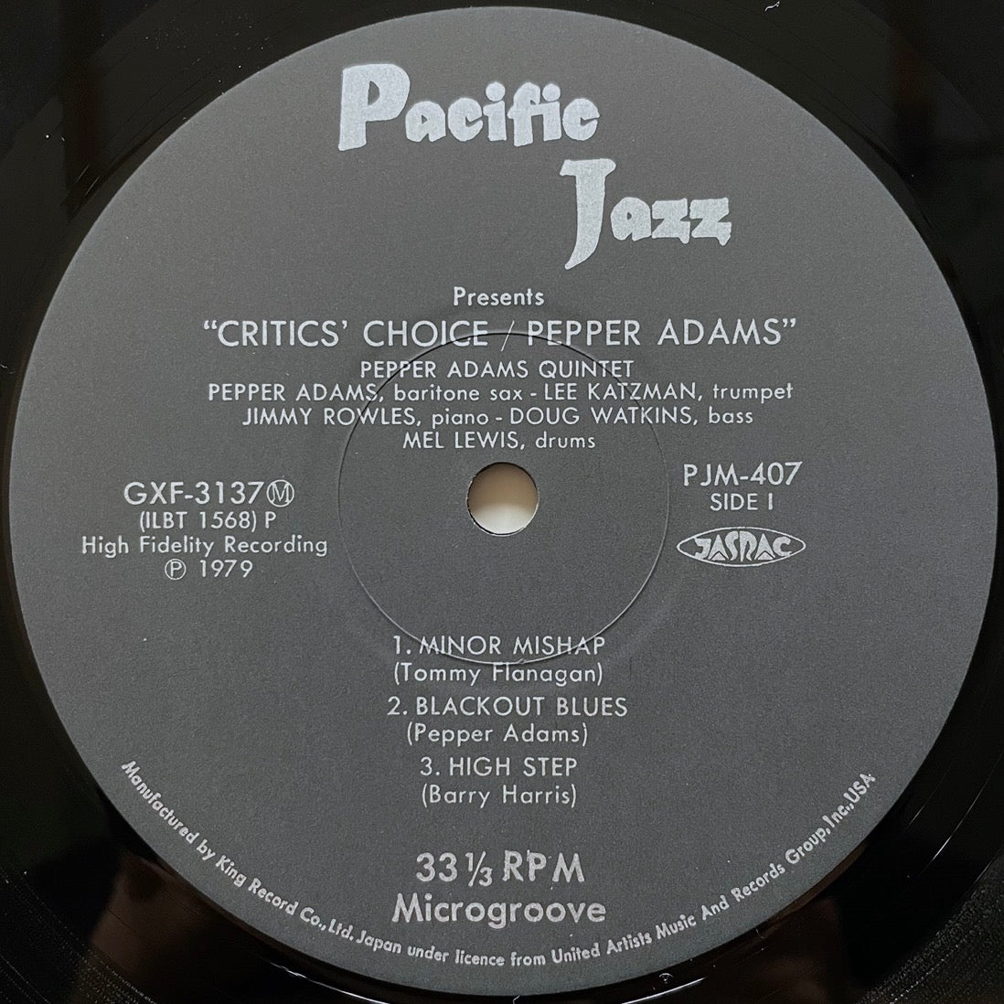 PEPPER ADAMS / CRITICS' CHOICE - Japan World Pacific MONO King LP NM GXF-3137