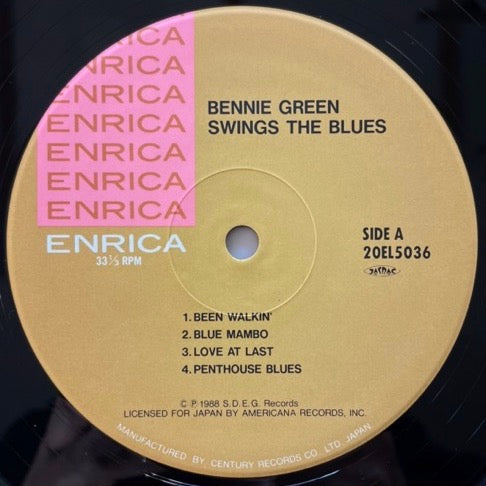 BENNIE GREEN / SWINGS THE BLUES on Enrica - Japan LP NM obi Sonny Clark