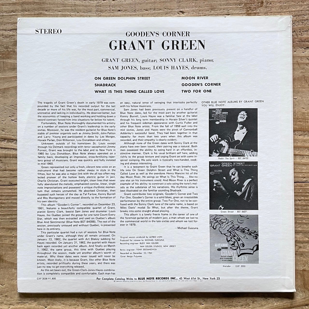 GRANT GREEN / GOODEN'S CORNER on Blue Note - Japan King Original LP GXF-3058