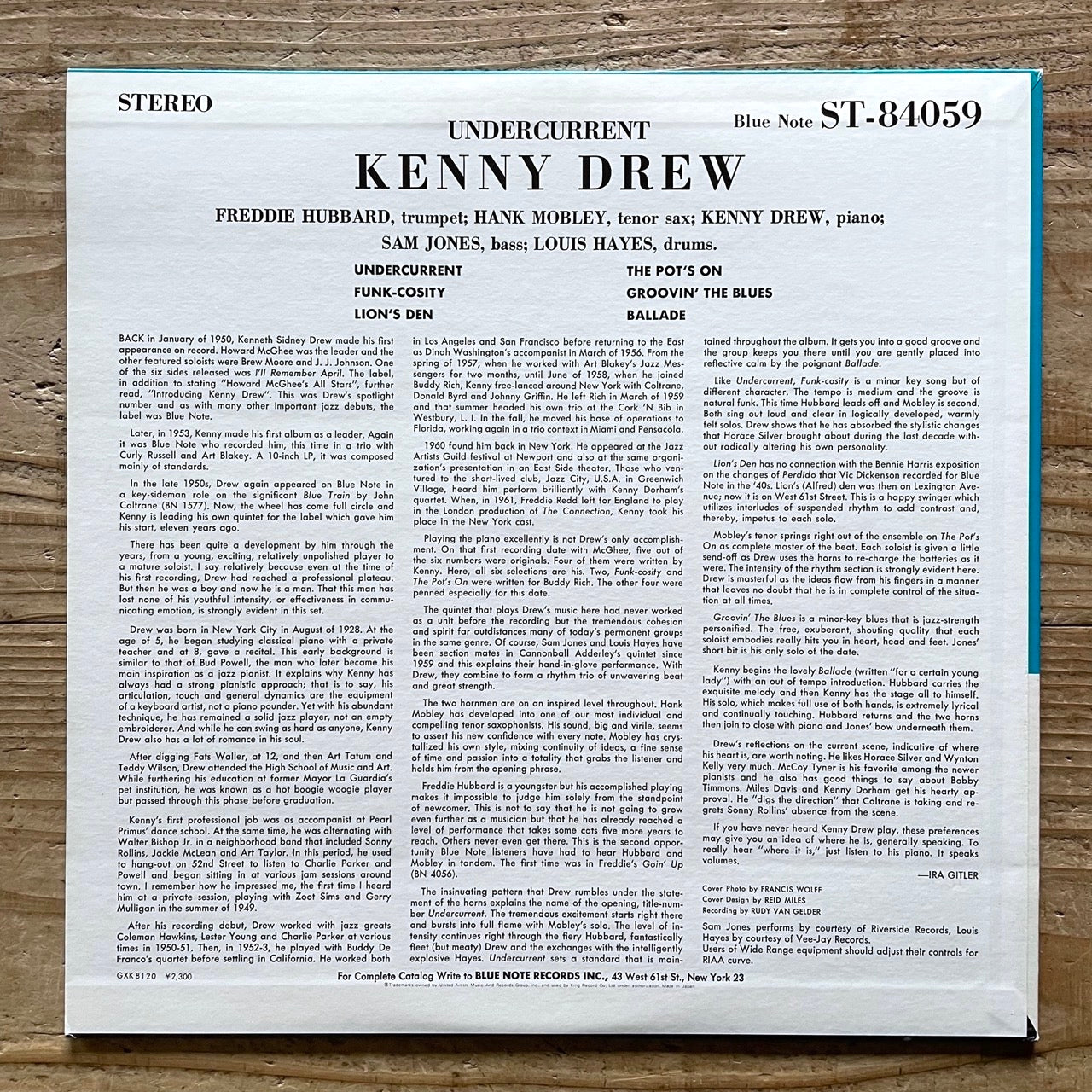 KENNY DREW / UNDERCURRENT on Blue Note - Japan King LP GXK-8120