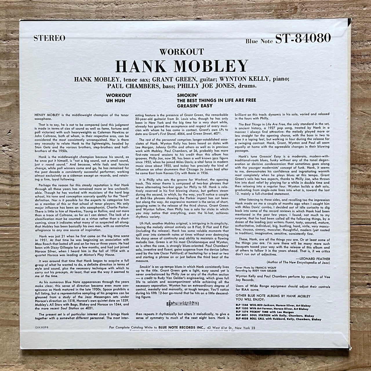 HANK MOBLEY / WORKOUT on Blue Note - Japan King LP GXK-8098