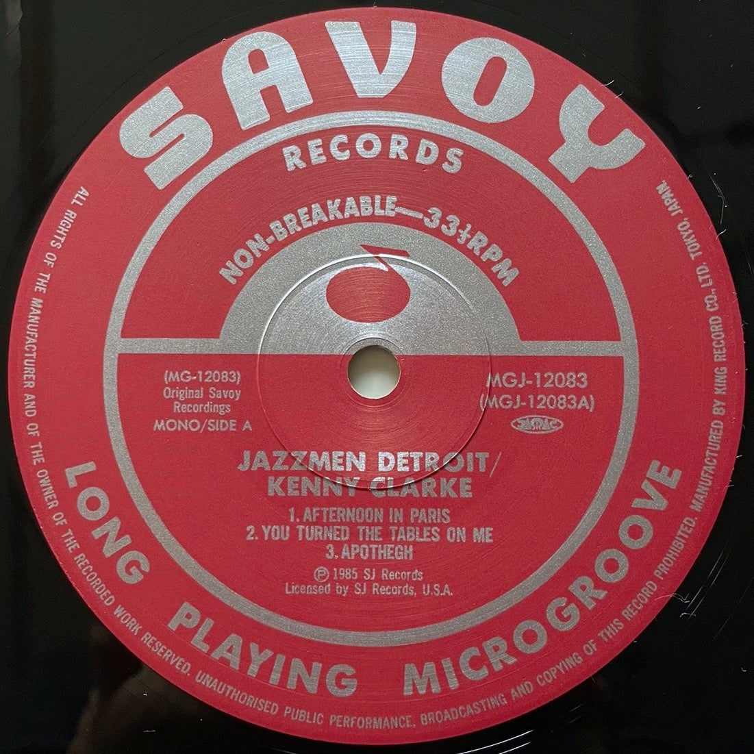 KENNY CLARKE, KENNY BURRELL / JAZZMEN DETROIT on Savoy - Japan King LP MGJ-12083