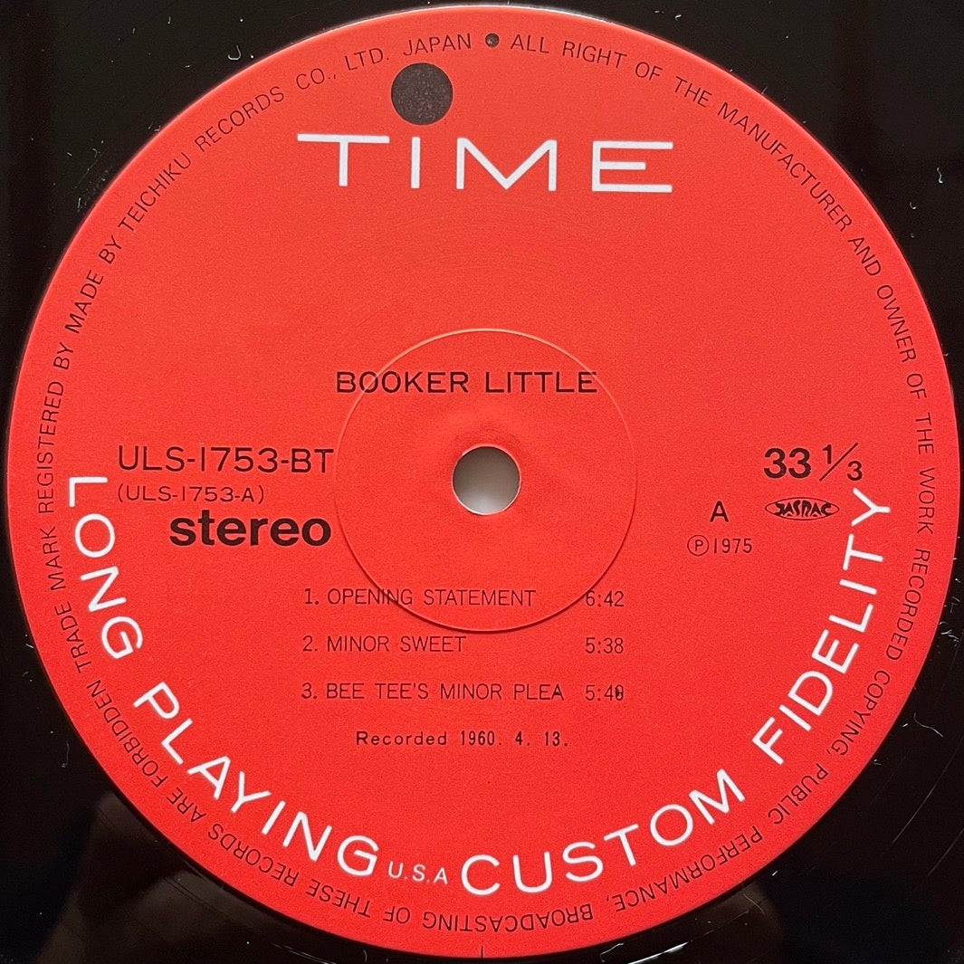 BOOKER LITTLE on Time - Japan NM GF LP ULS-1753-BT