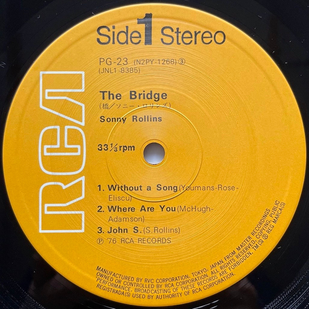 SONNY ROLLINS / THE BRIDGE on RCA - Japan LP NM PG-23