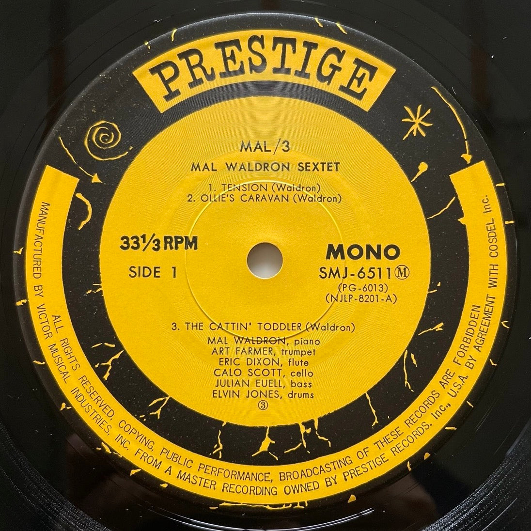 MAL WALDRON SEXTET / MAL/3 on Prestige - Japan LP SMJ-6511