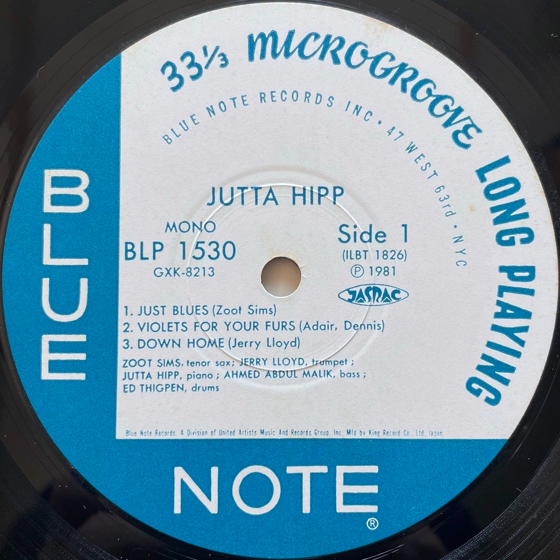 JUTTA HIPP with ZOOT SIMS on Blue Note - Japan King LP GXK-8213