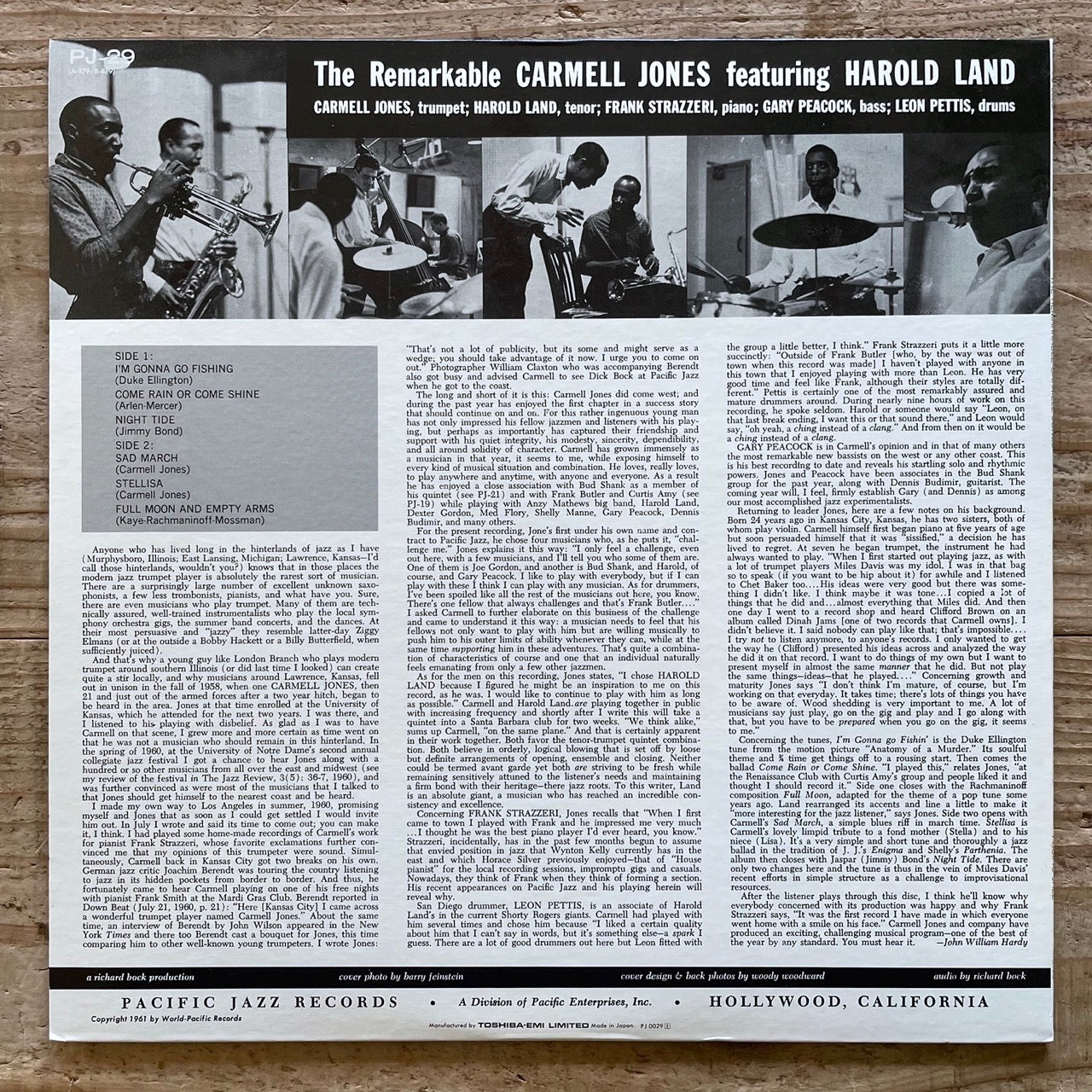 CARMELL JONES / REMARKABLE on PACIFIC JAZZ - Japan LP PJ-0029