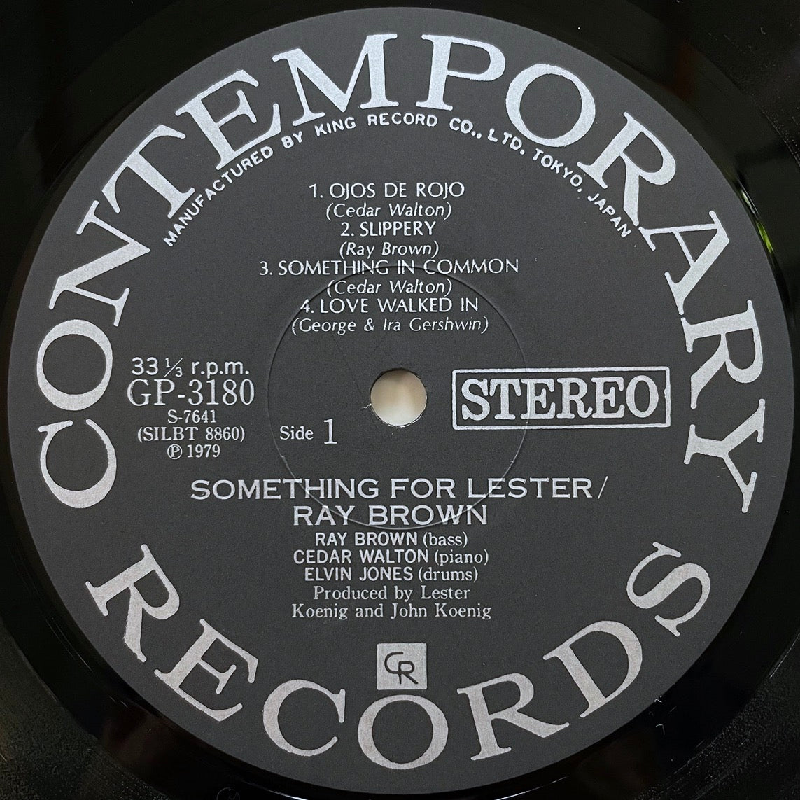 RAY BROWN TRIO / SOMETHING FOR LESTER - Japan Contemporary King LP obi GP-3180