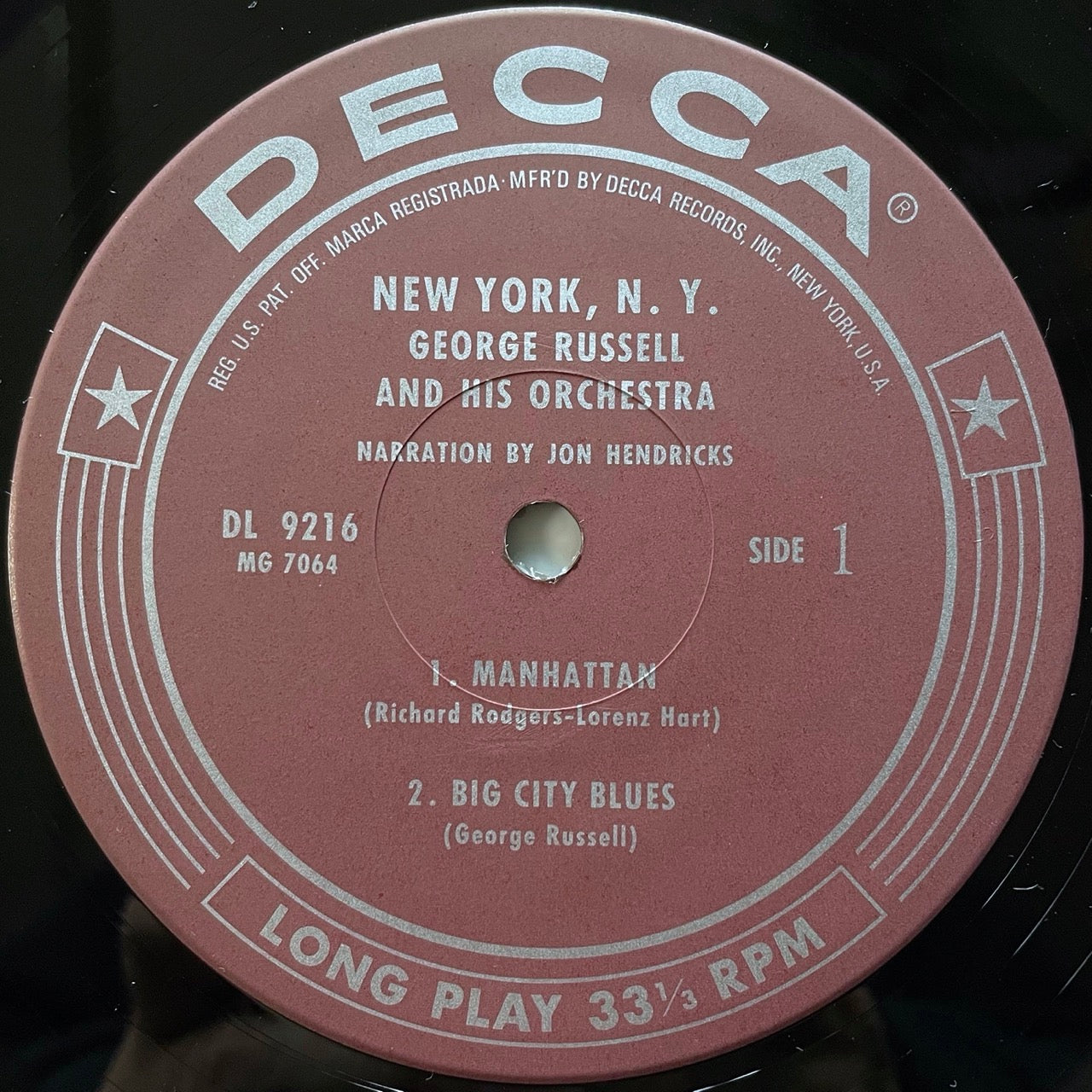 GEORGE RUSSELL / NEW YORK N.Y. on Decca - Japan LP NM MVJJ-30014