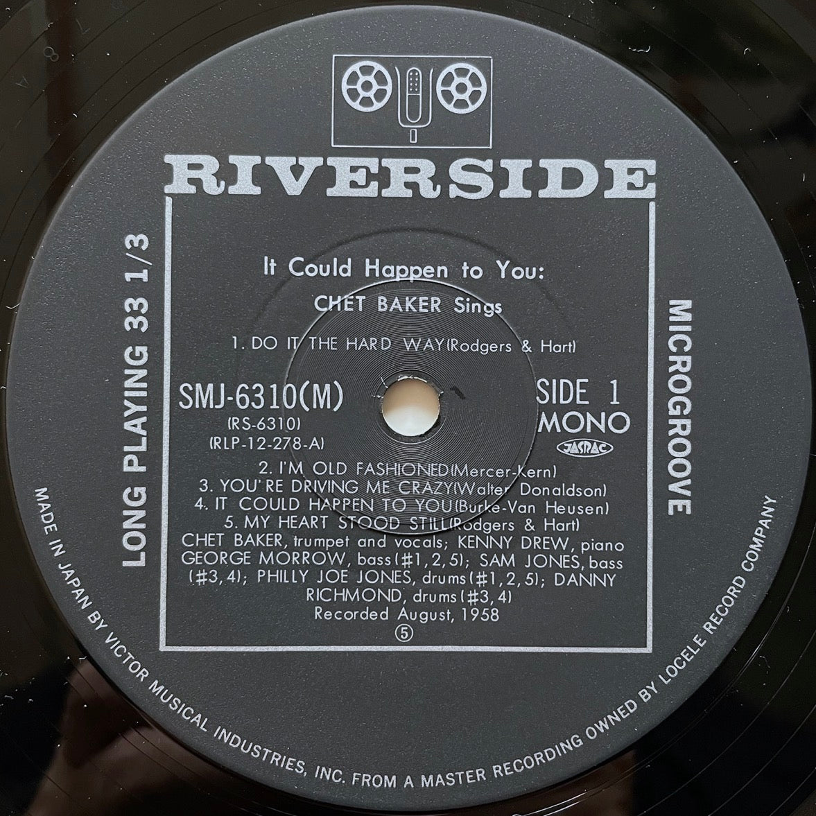 CHET BAKER SINGS / IT COULD HAPPEN TO YOU on Riverside - Japan LP SMJ-6310
