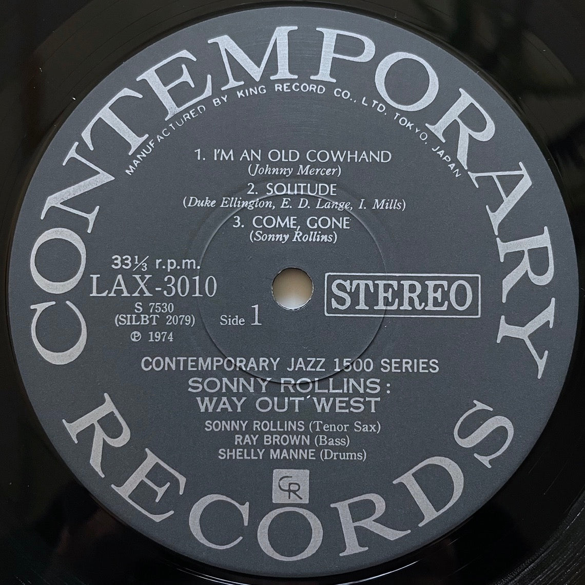 SONNY ROLLINS / WAY OUT WEST on Contemporary - Japan King LP NM LAX-3010