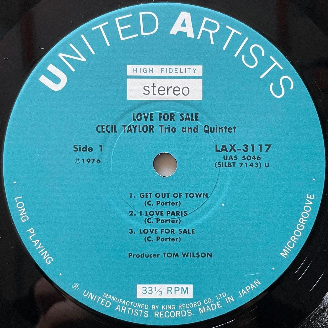 CECIL TAYLOR TRIO AND QUINTET / LOVE FOR SALE on United Artists - Japan King LP LAX-3117