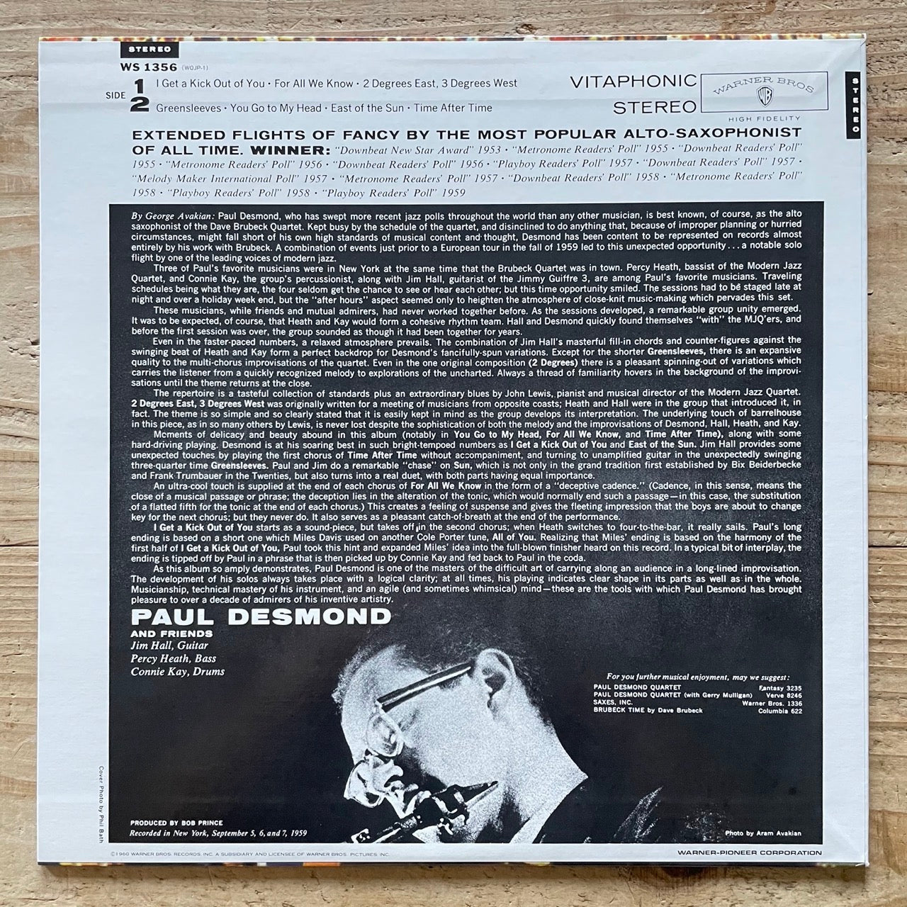 PAUL DESMOND / FIRST PLACE AGAIN, PLAYBOY on Warner Bros. - Japan LP NM SGD-66