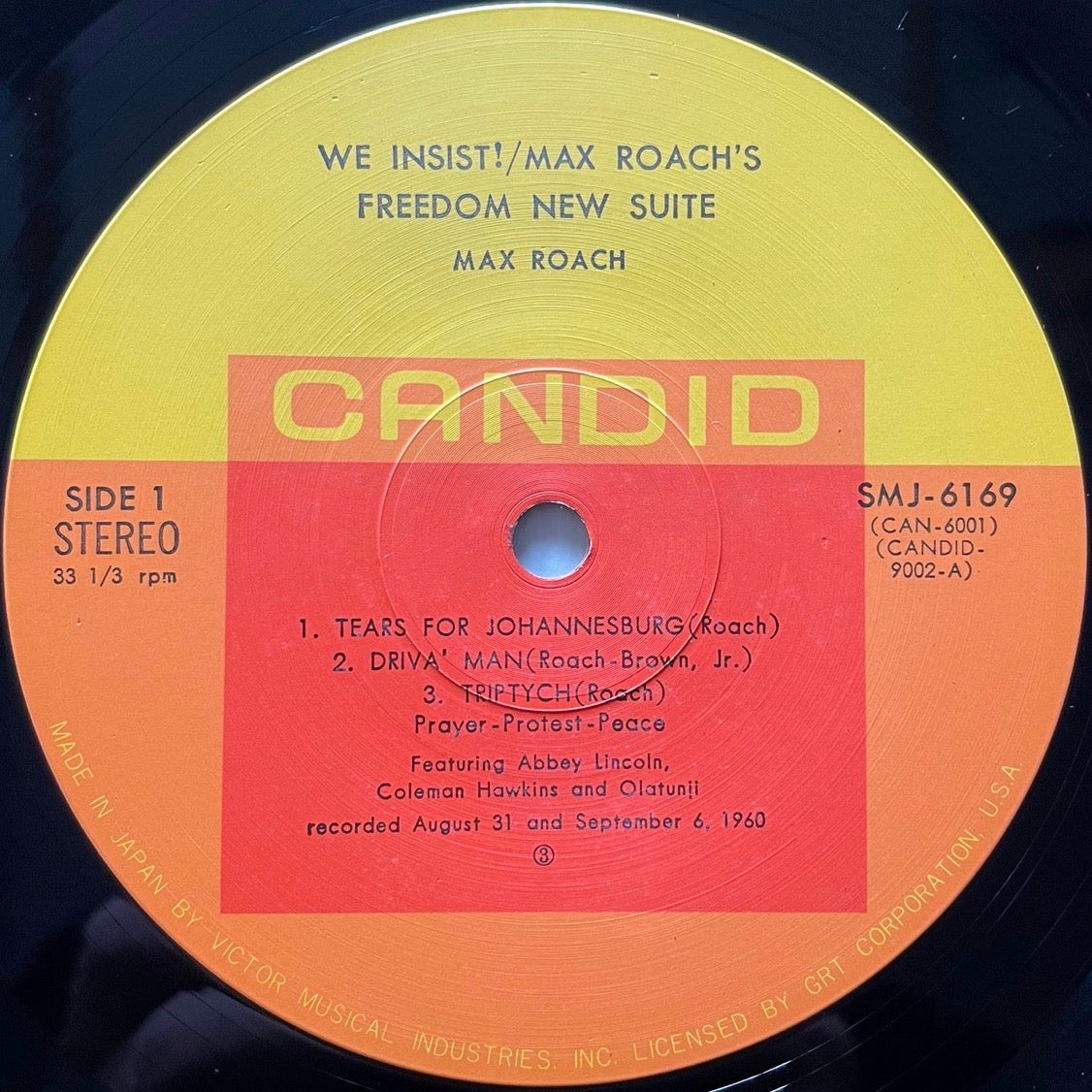 MAX ROACH'S FREEDOM NOW SUITE / WE INSIST! on Candid - Japan LP NM SMJ-6169