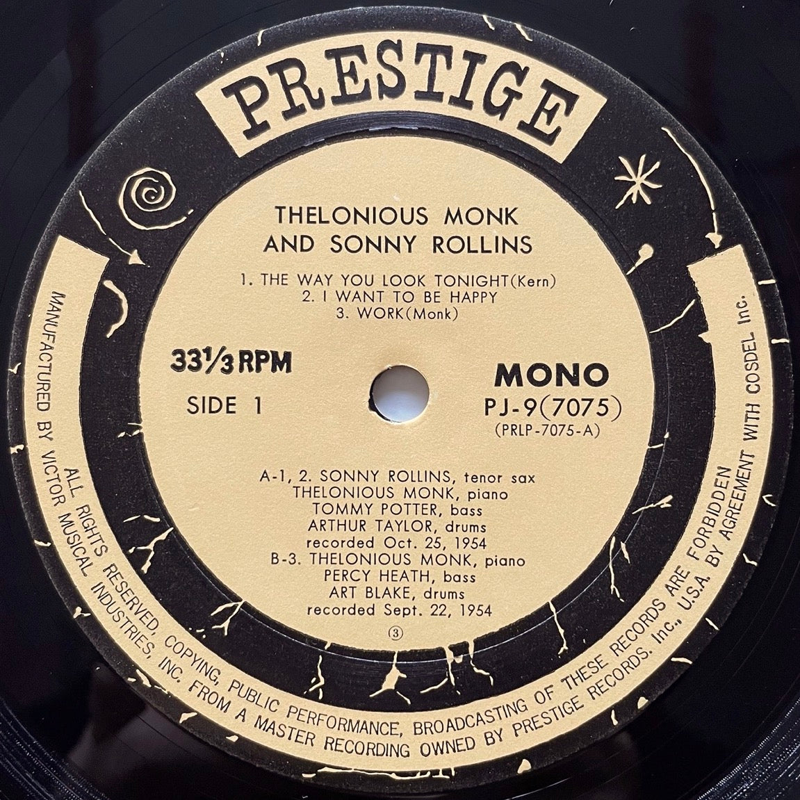 THELONIOUS MONK AND SONNY ROLLINS on Prestige - Japan MONO LP PJ-9