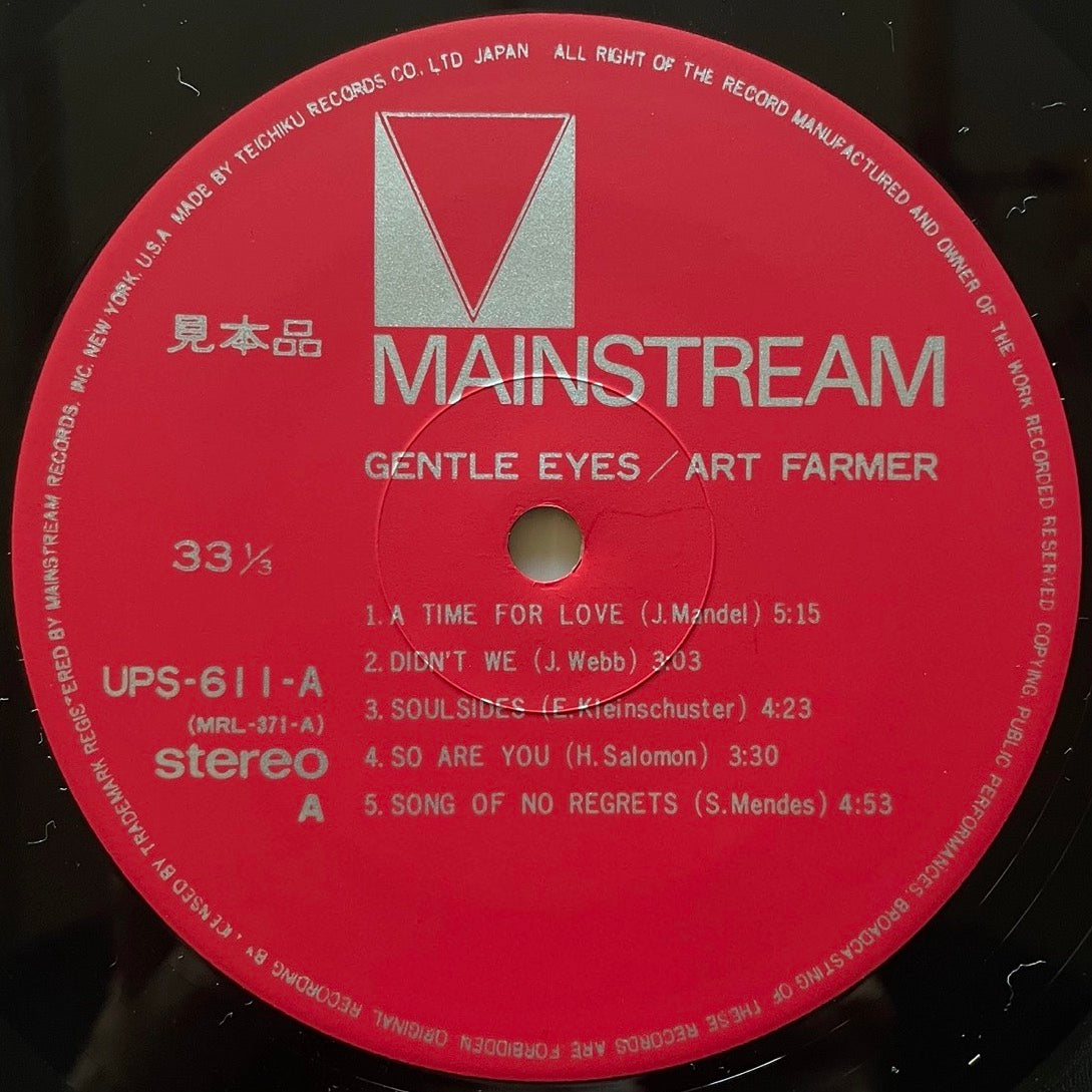 ART FARMER / GENTLE EYES on Mainstream - Japan LP UPS-611-A