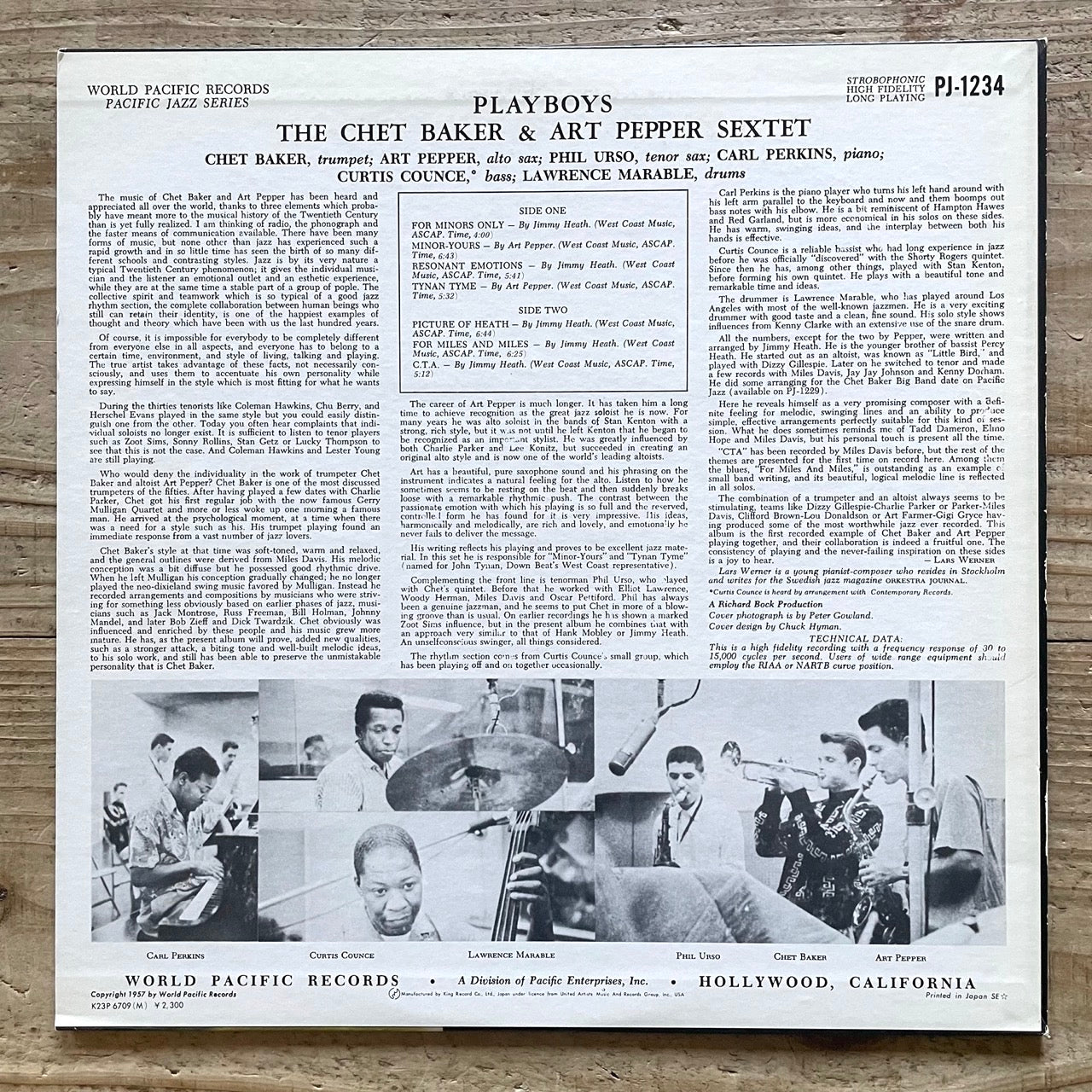 CHET BAKER & ART PEPPER / PLAYBOYS on World Pacific - Japan King MONO LP K23P-6709