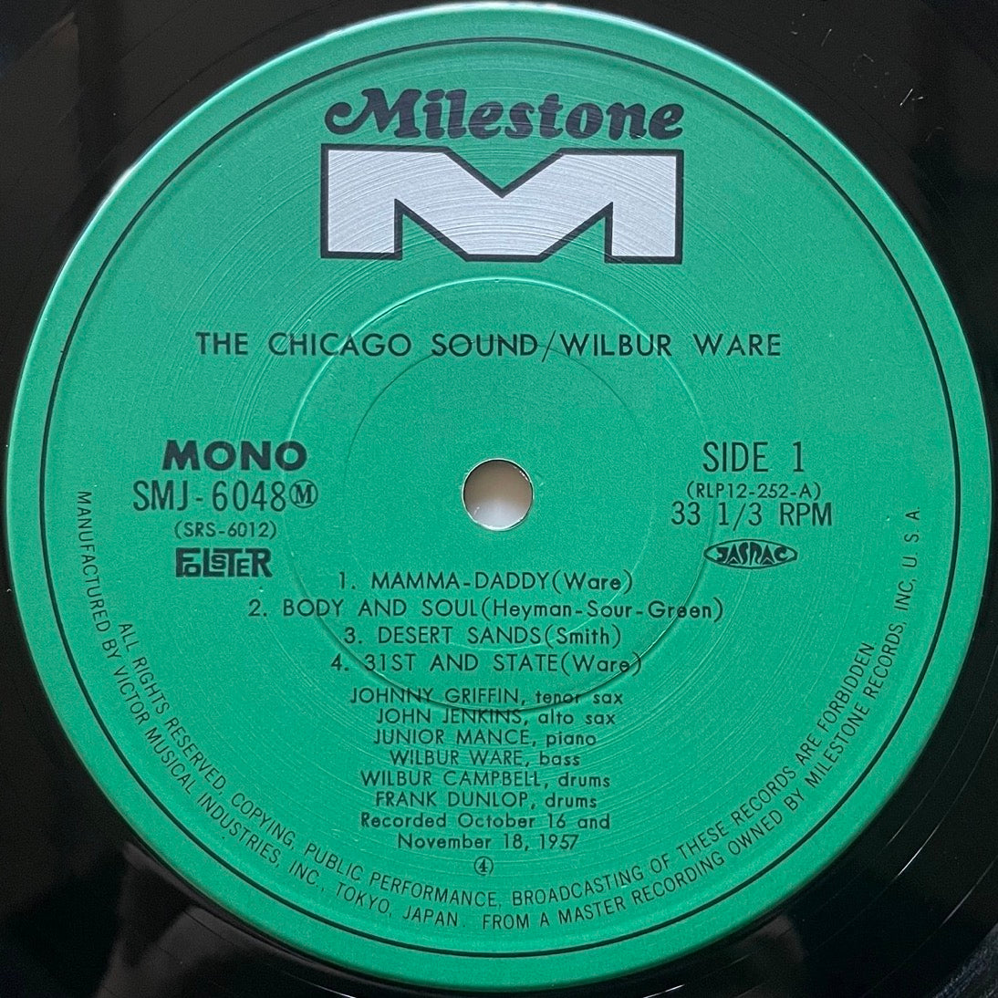 WILBUR WARE QUINTET / THE CHICAGO SOUND on Riverside - Japan MONO LP SMJ-6048