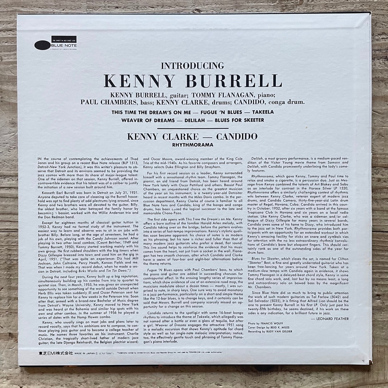 KENNY BURRELL / INTRODUCING - Japan Blue Note MONO LP LNJ-70067