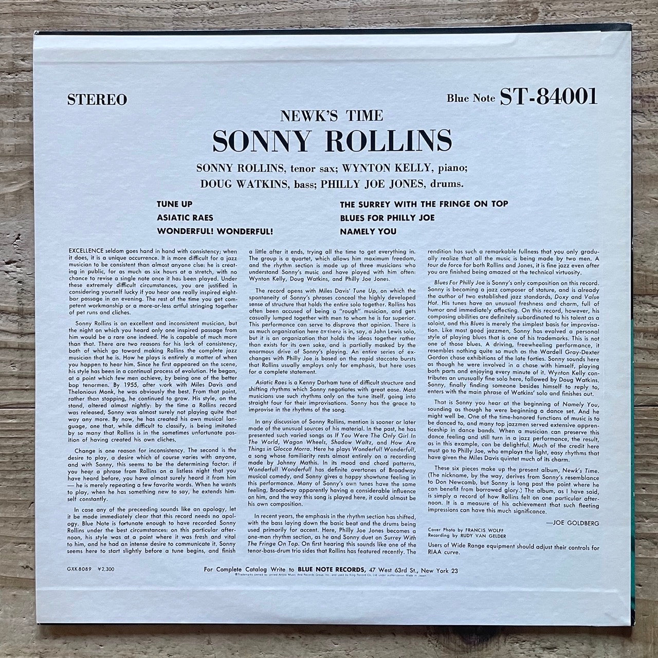 SONNY ROLLINS / NEWK'S TIME - Japan Blue Note King LP GXK-8089