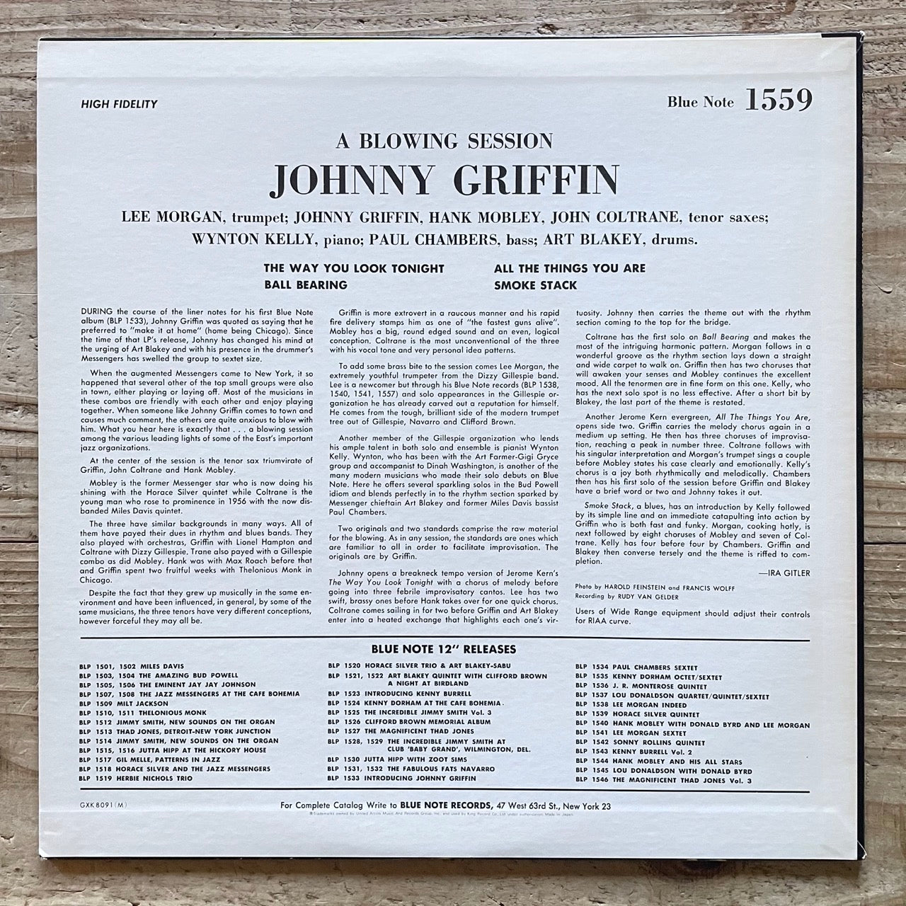 JOHNNY GRIFFIN / VOL.2 A BLOWING SESSION - Japan Blue Note King LP GXK-8091