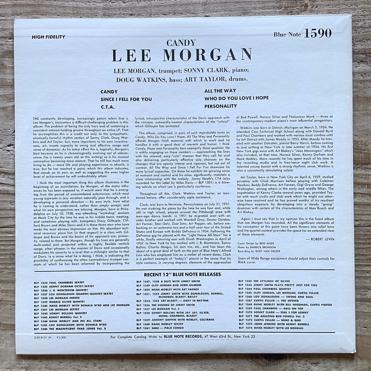 LEE MORGAN / CANDY - Japan Blue Note King LP GXK-8131
