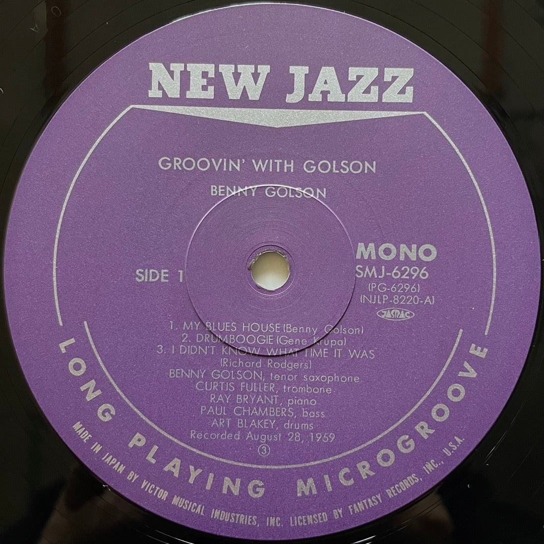 BENNY GOLSON / GROOVIN' WITH GOLSON on New Jazz - Japan MONO LP SMJ-6296