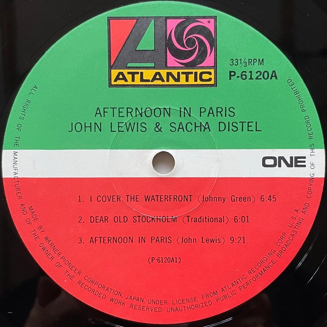 JOHN LEWIS & SACHA DISTEL with BARNEY WILEN / AFTERNOON IN PARIS on Atlantic - Japan LP P-6120A