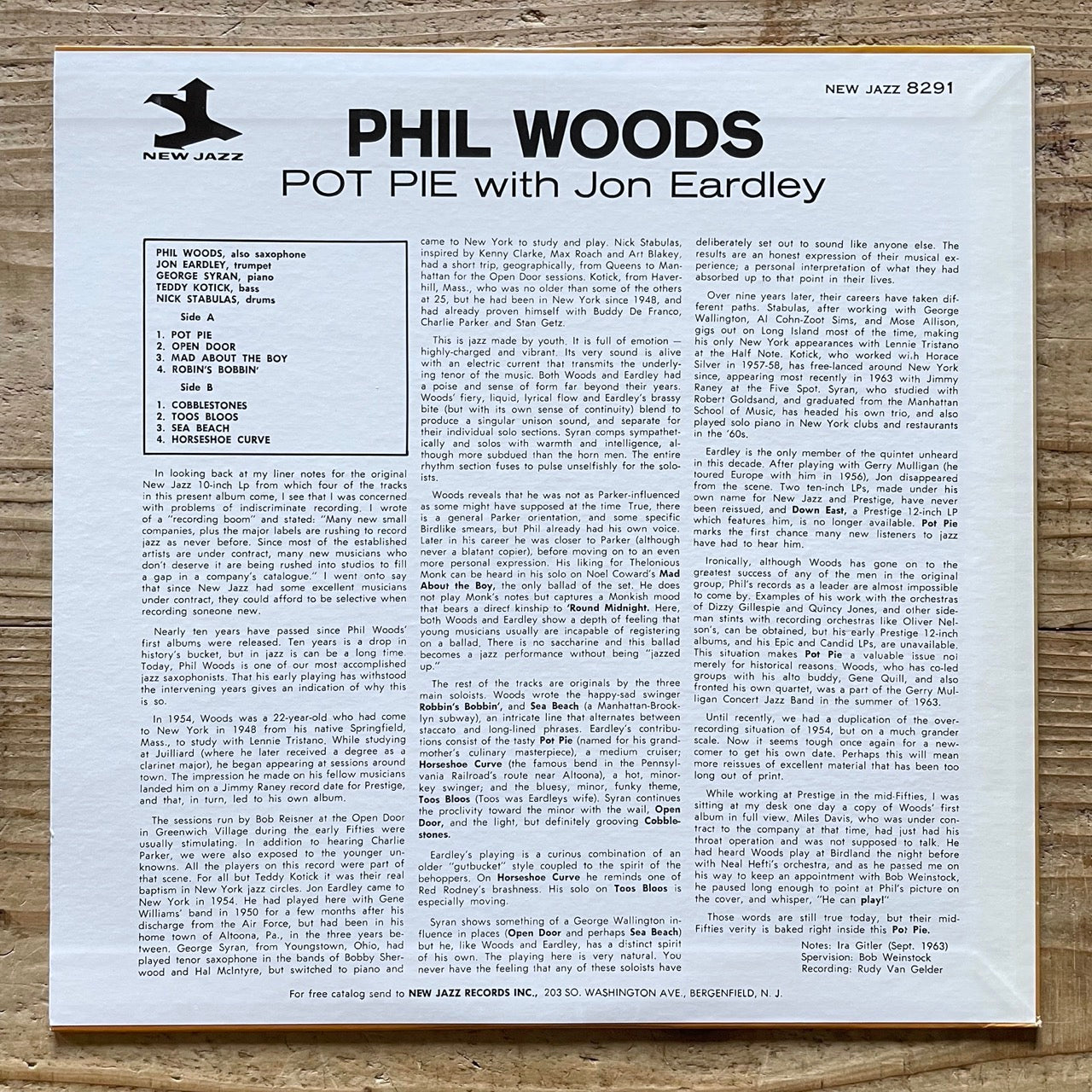 PHIL WOODS with JON EARDLEY / POT PIE on New Jazz - Japan LP VIJJ-30029