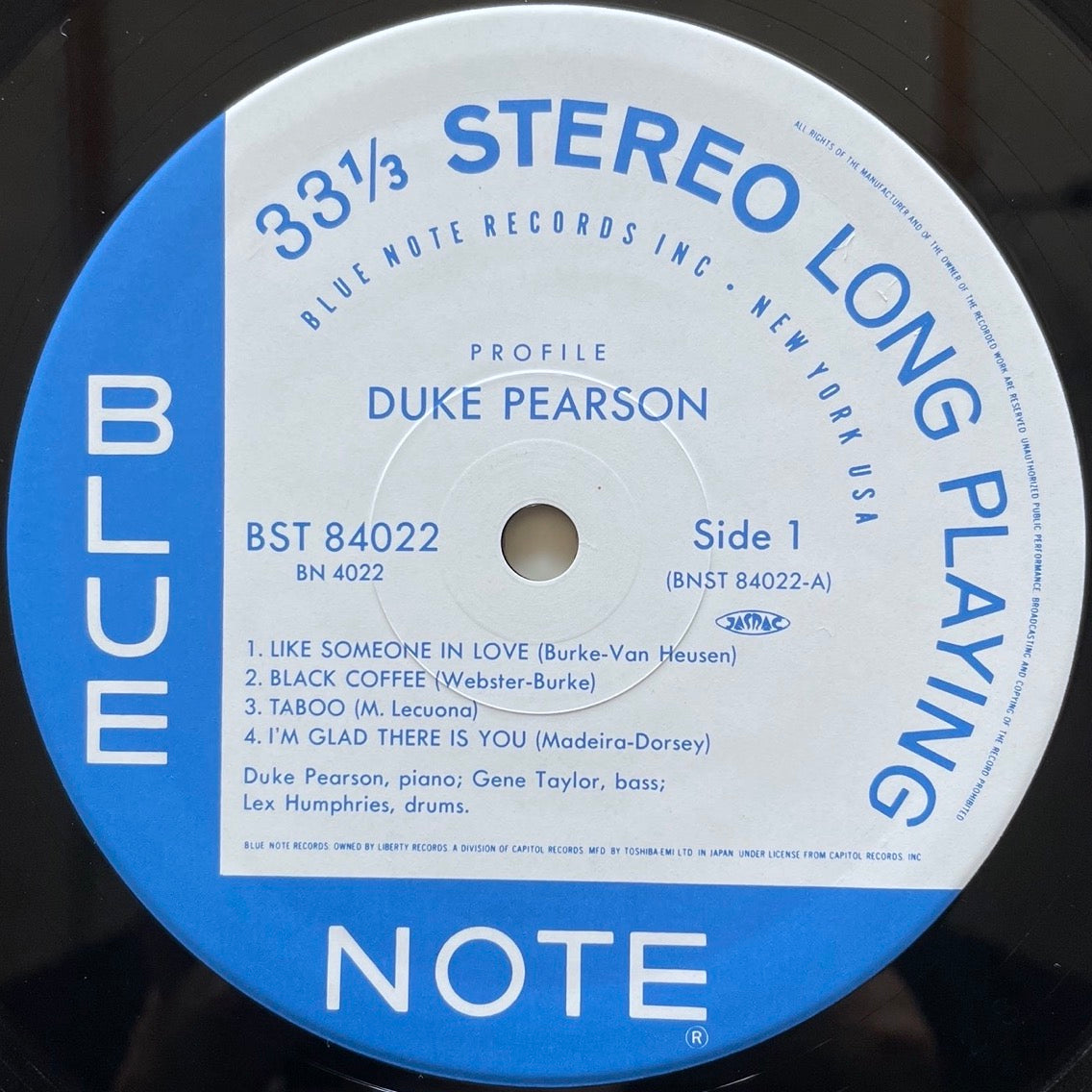 DUKE PEARSON / PROFILE on Blue Note - Japan LP NM BN4022