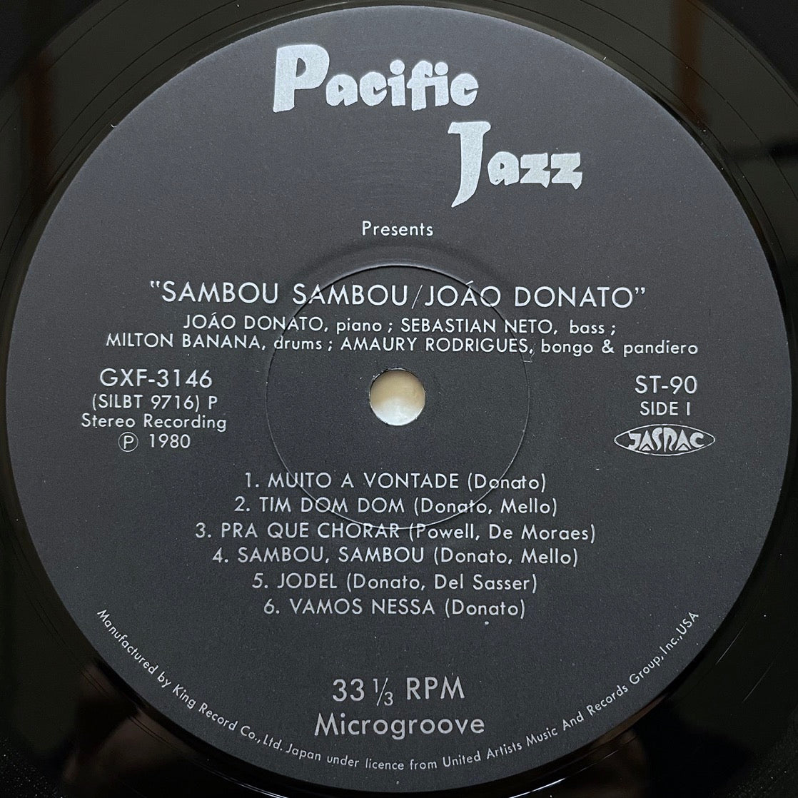 JOAO DONATO / SAMBOU SAMBOU on Pacific Jazz - Japan LP GXF-3146