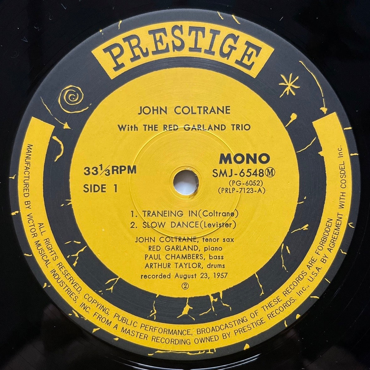 JOHN COLTRANE with RED GARLAND TRIO / TRANEING IN on Prestige - Japan LP SMJ-6548