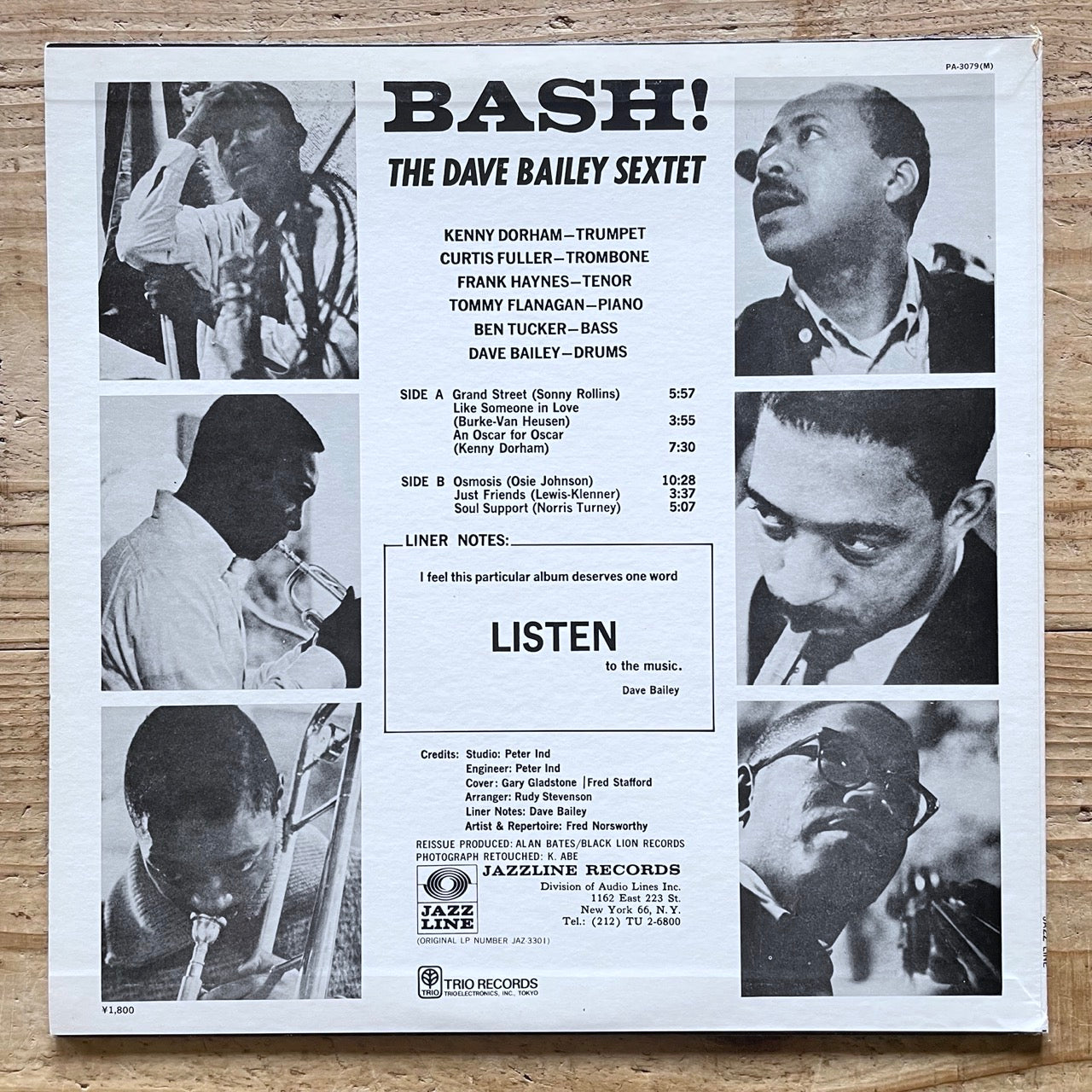 DAVE BAILEY SEXTET / BASH on Jazzline - Japan LP PA-3079