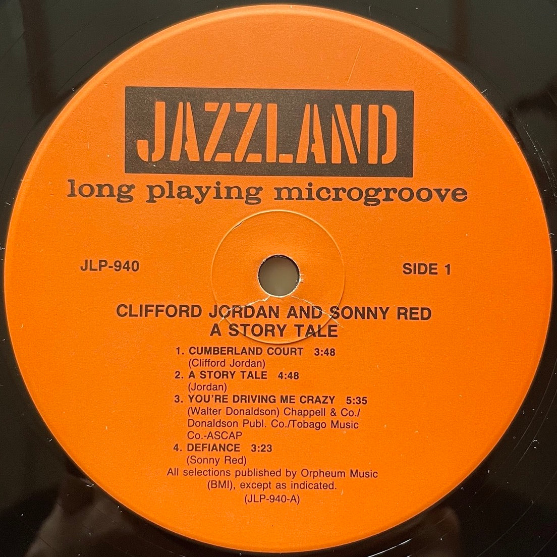 CLIFFORD JORDAN & SONNY RED / A STORY TALE on Jazzland - Japan LP NM WWLJ-7045