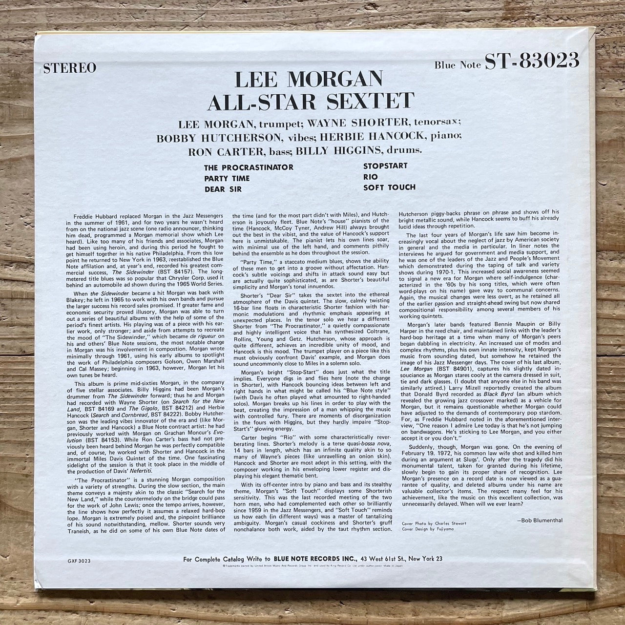 LEE MORGAN ALL-STAR SEXTET on Blue Note - Japan King Original LP GXF-3023