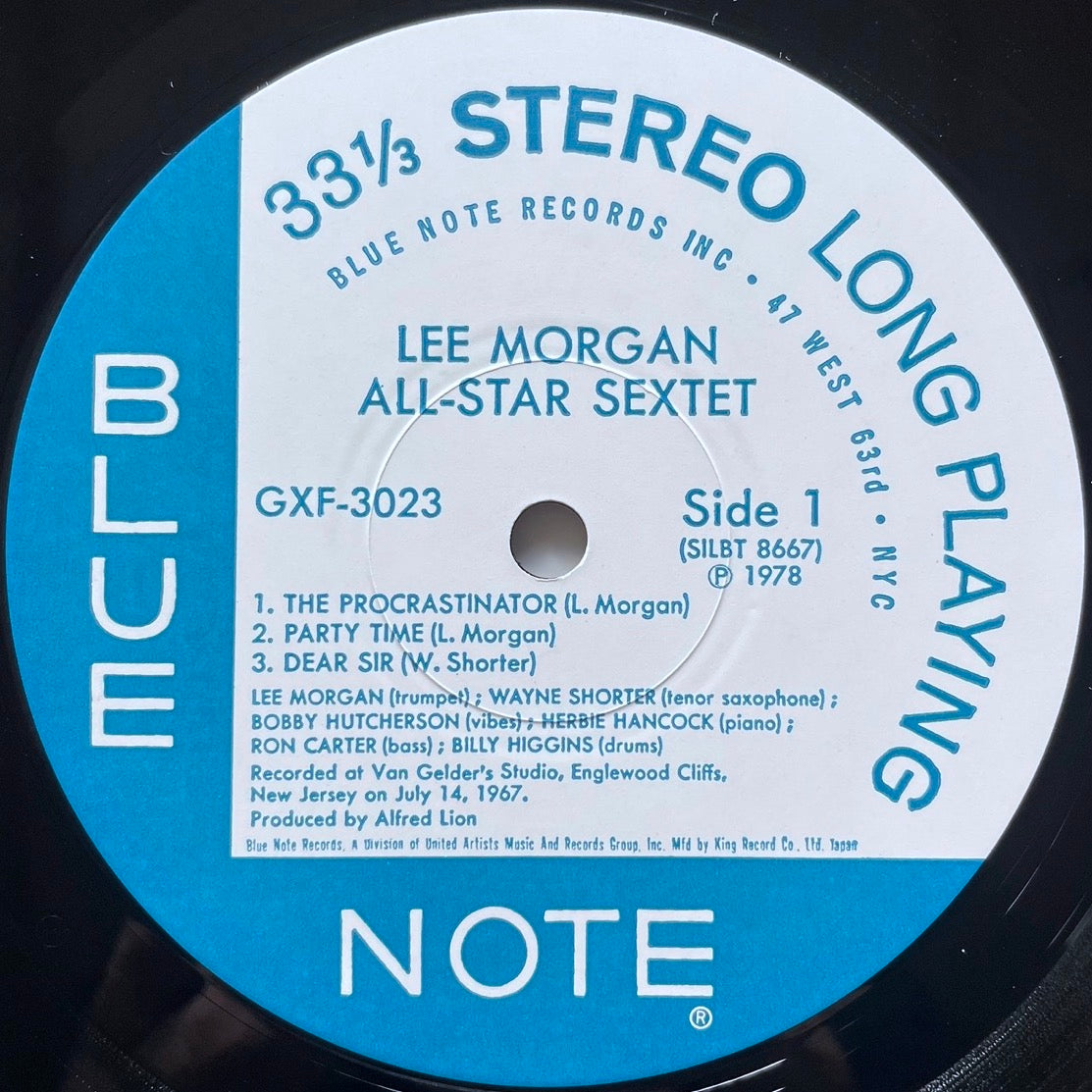 LEE MORGAN ALL-STAR SEXTET on Blue Note - Japan King Original LP GXF-3023