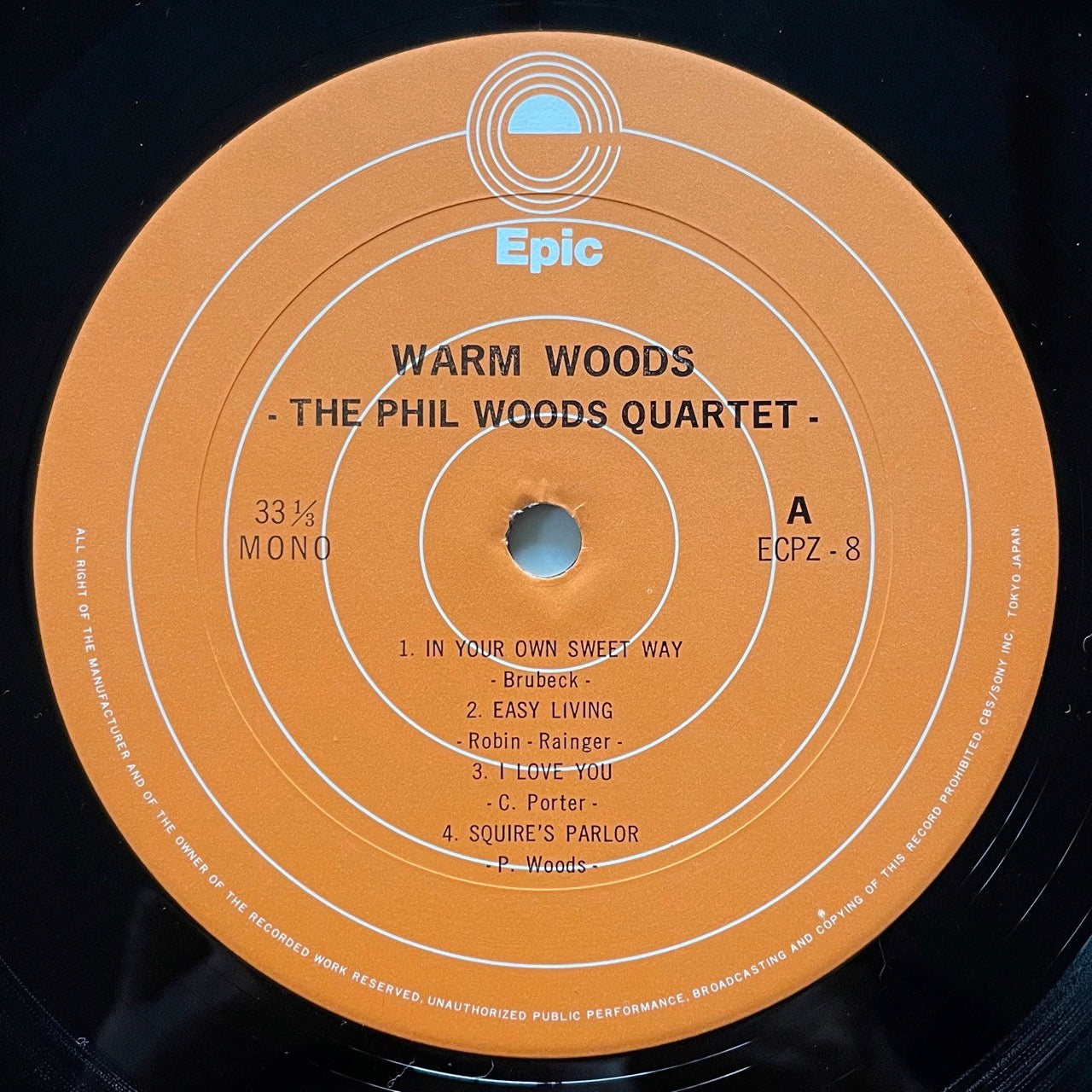 PHIL WOODS / WARM WOODS on Epic - Japan MONO LP ECPZ-8