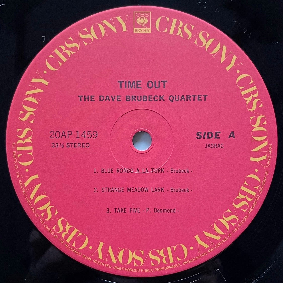 DAVE BRUBECK QUARTET / TIME OUT on Columbia - Japan CBS/SONY LP 20AP 1459