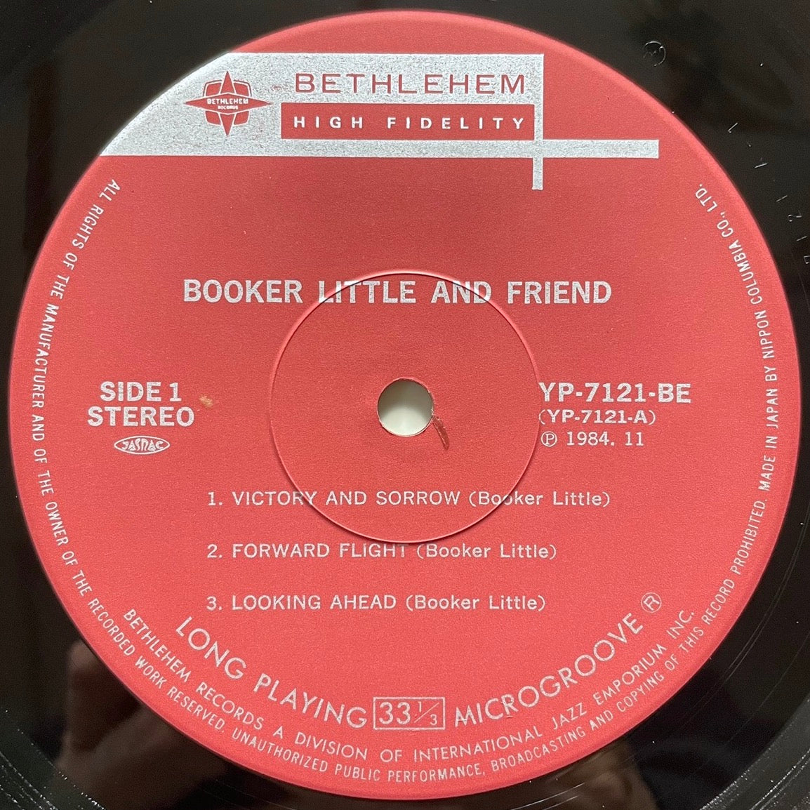 BOOKER LITTLE AND FRIEND on Bethlehem - Japan LP YP-7121-BE